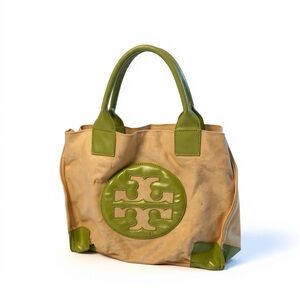 Tory Burch Olive and Beige Tote